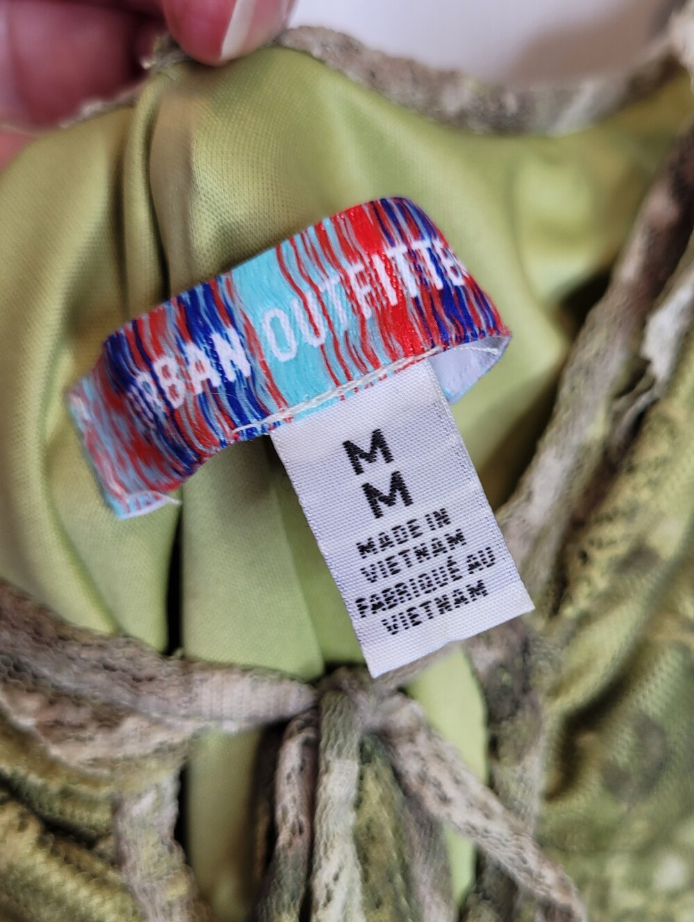 Urban Outfitters Hyacinth Asymmetrical Mesh Midi Dress M Green Forest Fairy Y2K - Picture 5 of 7